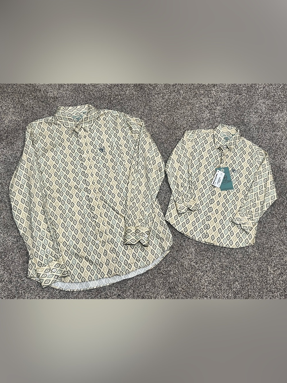 New matching men’s and boy dress shirts